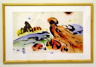 Yeachin Tsai, Dancing Land, Ink and Watercolor on Silk, Mounted on Paper, 24"x 14" , 2003