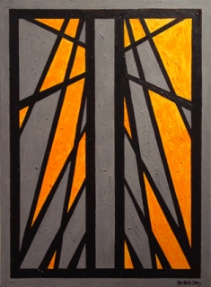 Michelle Aki Becker, Bridge #5, Acrylic on Canvas, 30" x 21 1/2", 2003