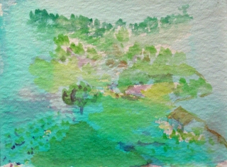 Joan Gibson, Views of Cilento, Watercolor on Paper, 5" X 7", 2000