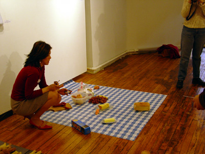 Candace Hsiao, Moveable Feast Series, Fast Food, Store bought food items., Interactive assembler using remote control and food