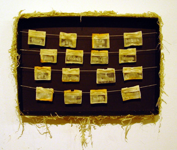 Isabel Serra, Layers, Dough (flour and water, egg white), string, paper, seaweed